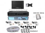 Kit videosorveglianza DVR 250Gb 4 Telecamere AHD 3mpx  monitor 10"