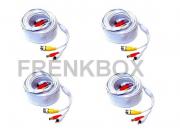Kit 4 cavi da 30 metri, per telecamere videosorveglianza audio video RCA BNC DC