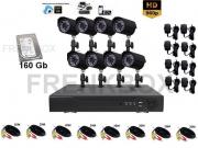 Kit sorveglianza DVR 8 canali HDD 160Gb Cloud Hdmi Telecamere HD 24Led