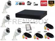 Kit videosorveglianza AHD DVR P2P 4 ch 160Gb Cloud Telecamere 1.3Mpx 1500tvl