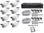 Kit videosorveglianza Telecamere CCD 1200TVL DVR P2P 8 canali HDD 1000Gb