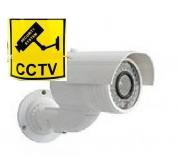 Telecamera sorveglianza videosorveglianza FINTA con cartello adesivo SECURITY