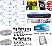 Kit videosorveglianza DVR 8 canali 1000Gb Telecamere AHD 3mpx 1080p Cavo 200mt