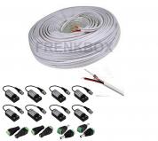 kit 4 cavi per telecamere videosorveglianza. Rg59 100 metri Alta qualita', Balun