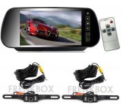 Kit retromarcia auto camper Monitor 7" specchietto 2 telecamere via cavo 20mt