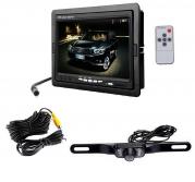 Kit retromarcia Monitor Lcd 7", Telecamera da targa, cavo 10mt auto camper