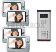 kit videocitofono 4 monitor e telecamera 5 tasti per condominio quadrifamiliare