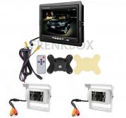Kit retromarcia camper roulotte traile Monitor 2 telecamere bianche 1 wireless
