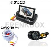 Kit retromarcia monitor 4,3" RICHIUDIBILE con telecamera CCD incasso, cavo 10m