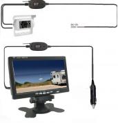 Kit retromarcia CAMPER auto Telecamera Wireless bianca Esterna Monitor LCD  7"