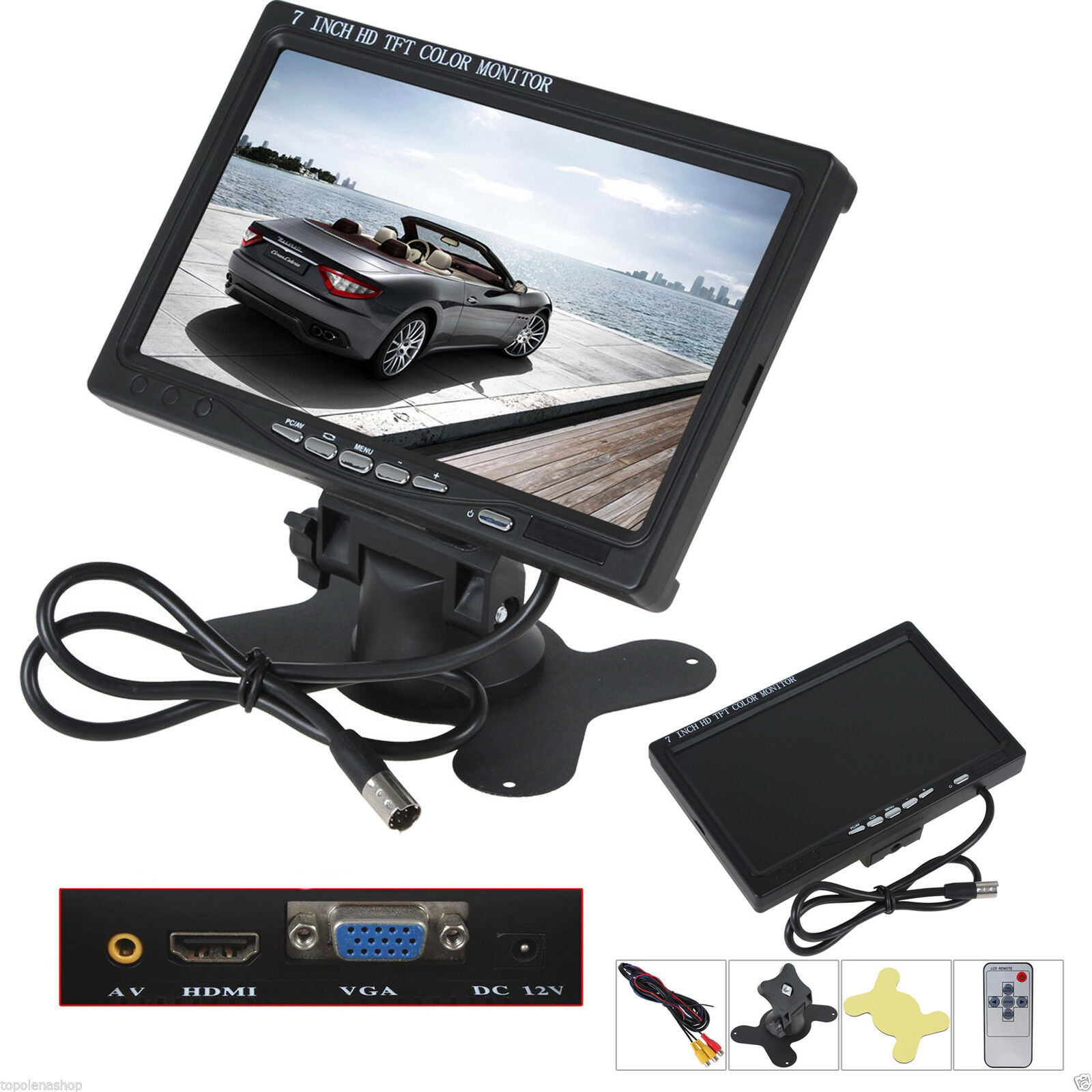 Kit mini TV per auto e camper LCD 7 FULL HD 1080p 12volt con